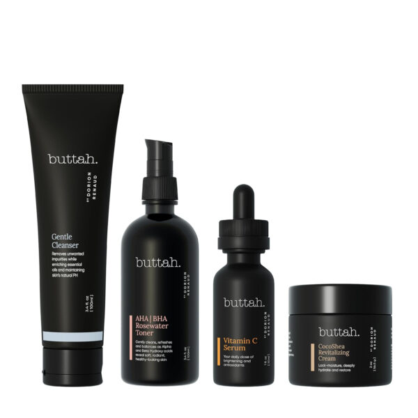 Buttah Skin Supreme Kit for Melanin Rich Skin | Oil-Free Hyaluronic Gel Cream 2 oz | Vitamin C Serum 1 oz | Cleanser 3.4 oz | Rosewater Toner 3.4 oz | Black Owned Skincare - Image 8