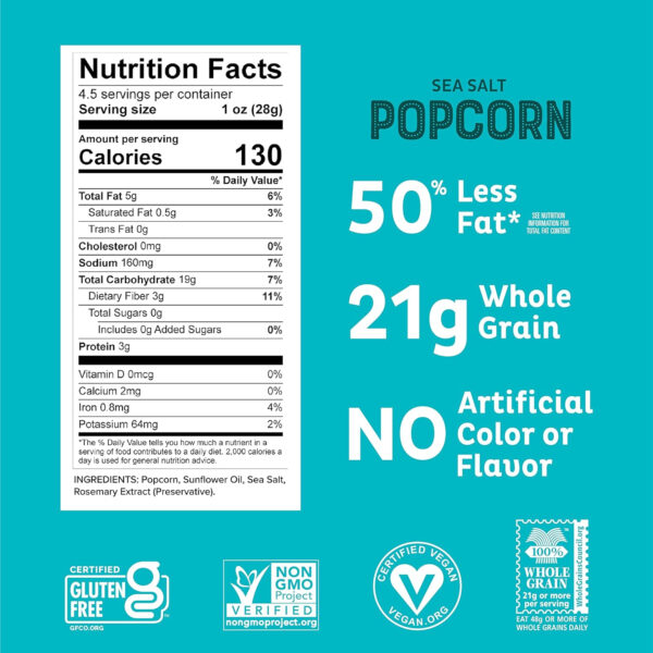 Pipcorn - Mini Heirloom Popcorn with Sea Salt, 24 pack (1 oz) - Image 11