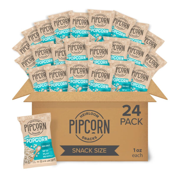 Pipcorn - Mini Heirloom Popcorn with Sea Salt, 24 pack (1 oz) - Image 18