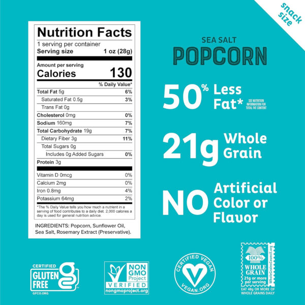 Pipcorn - Mini Heirloom Popcorn with Sea Salt, 24 pack (1 oz) - Image 20