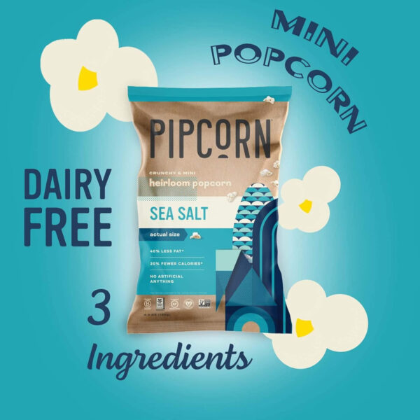 Pipcorn - Mini Heirloom Popcorn with Sea Salt, 24 pack (1 oz) - Image 22