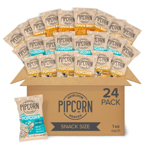 Pipcorn - Mini Heirloom Popcorn with Sea Salt, 24 pack (1 oz) - Image 27