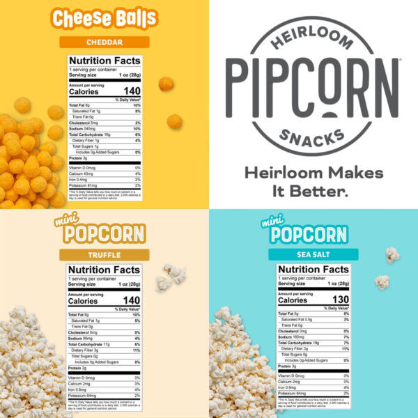 Pipcorn - Mini Heirloom Popcorn with Sea Salt, 24 pack (1 oz) - Image 29