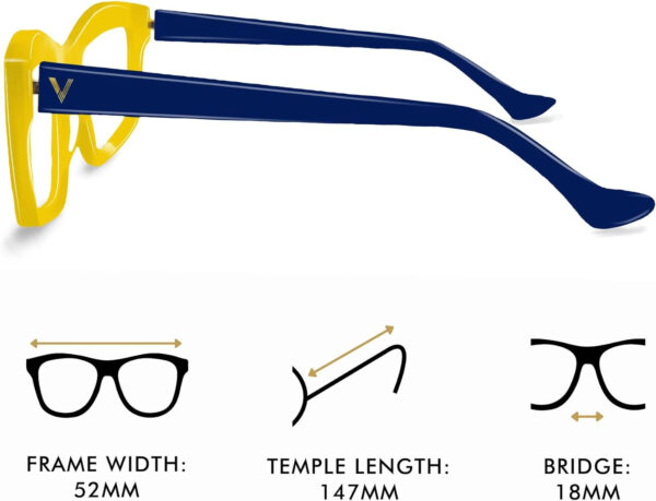 Vontelle: Divine Mpenzi Frames, Blue & Gold Print, Rx-Ready - Image 4