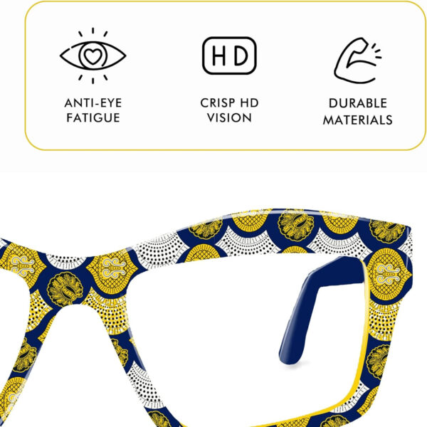 Vontelle: Divine Mpenzi Frames, Blue & Gold Print, Rx-Ready - Image 5