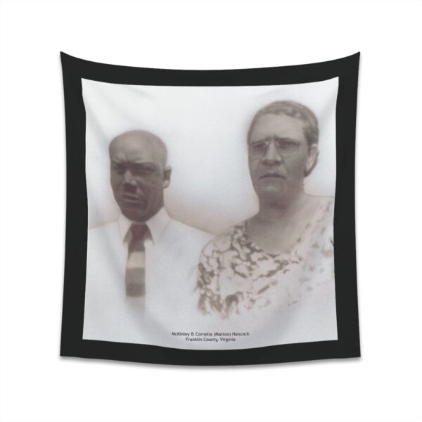 McKinley & Cornelia Hancock Wall Tapestry (Black Border) - Image 2