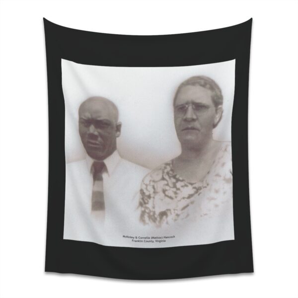 McKinley & Cornelia Hancock Wall Tapestry (Black Border) - Image 3