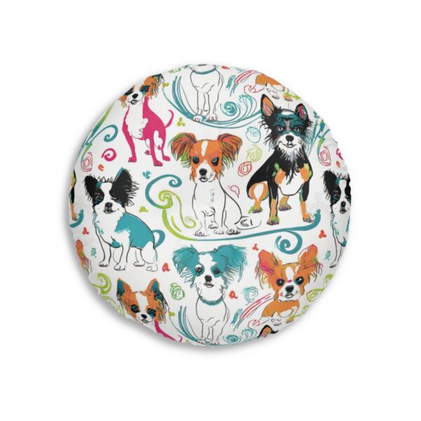 Round Floor Pillow - Dog Pattern - Image 2