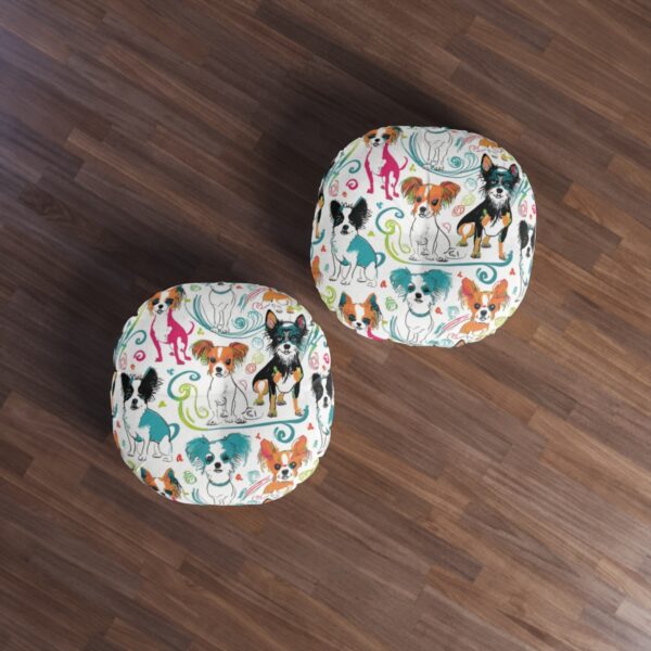 Round Floor Pillow - Dog Pattern - Image 3