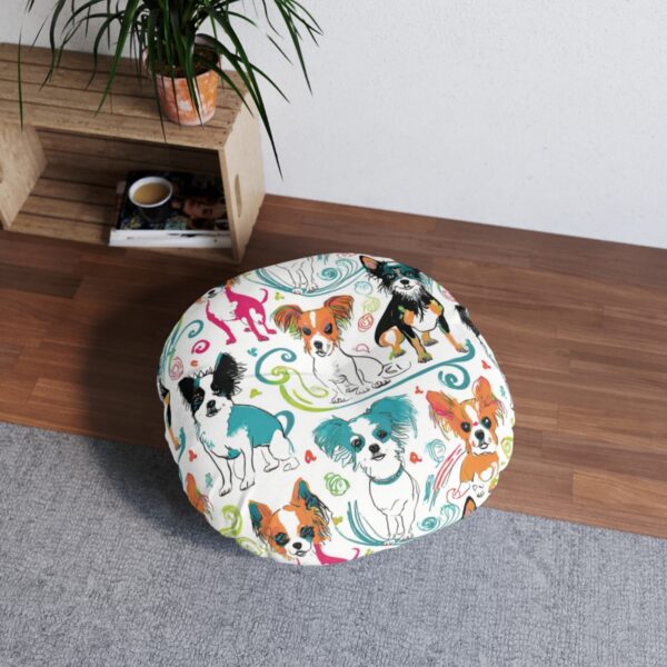 Round Floor Pillow - Dog Pattern - Image 4