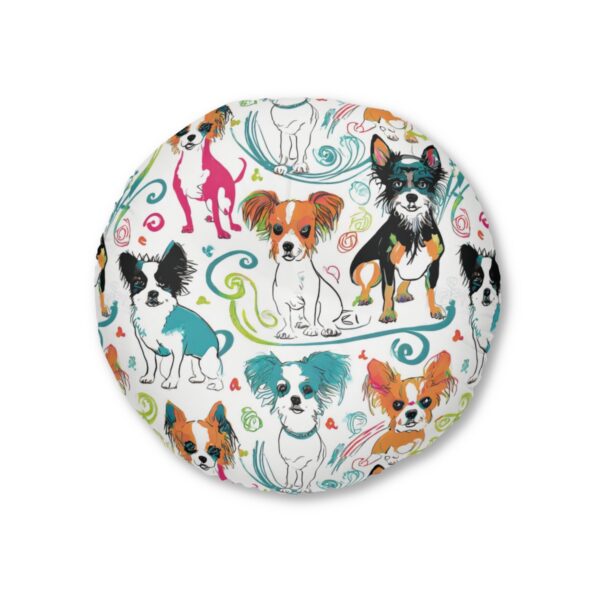 Round Floor Pillow - Dog Pattern