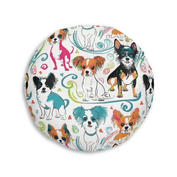 Round Floor Pillow - Dog Pattern - Image 6
