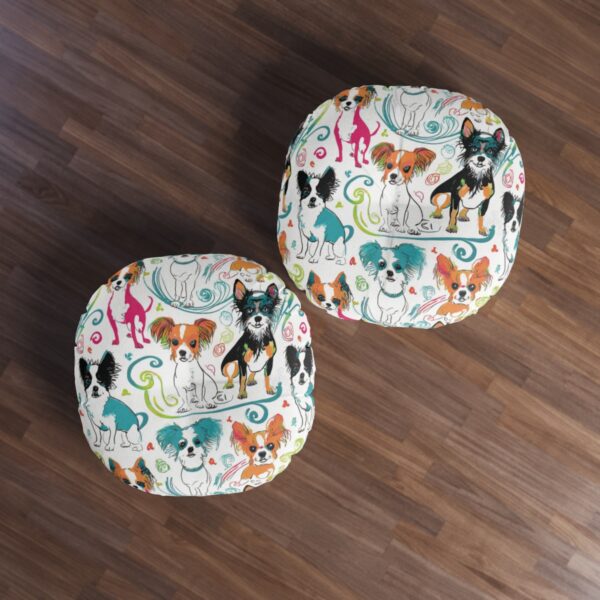 Round Floor Pillow - Dog Pattern - Image 7