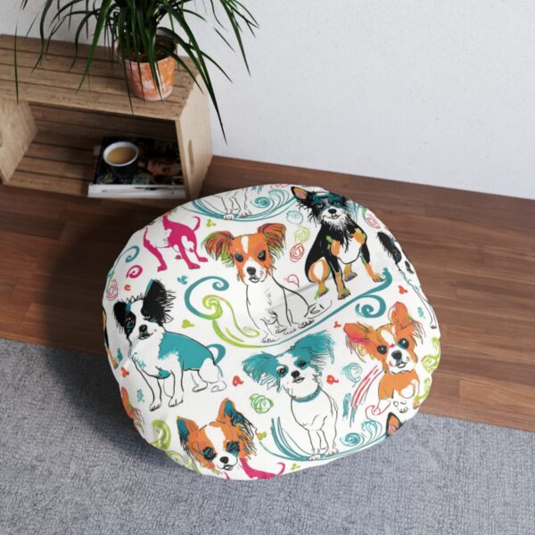 Round Floor Pillow - Dog Pattern - Image 8